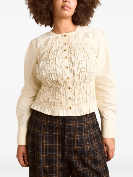  Damson Madder Elliana Smocked Button-up Shirt - Neutrals 