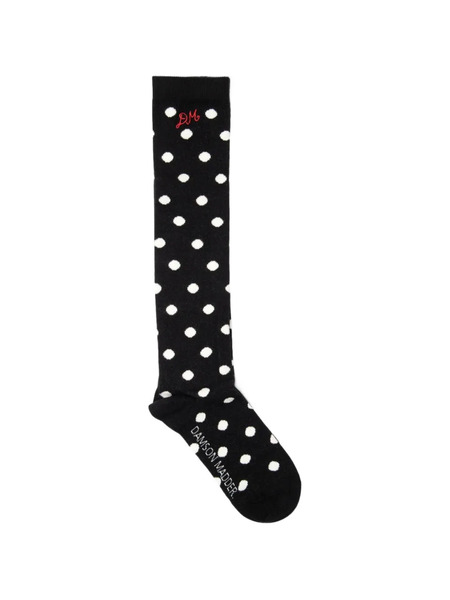  Damson Madder Polka Dot-pattern Knee-high Socks - Black 