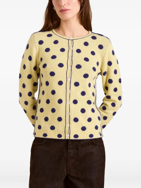  Damson Madder Polka-dot Reversible Cardigan - Yellow 