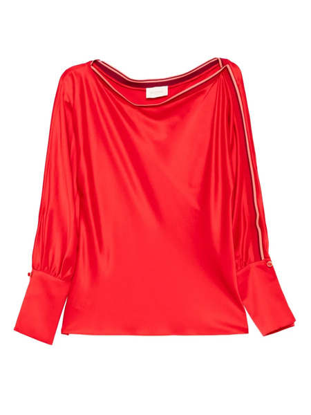  Danamé Asymmetric-neck Top - Red 