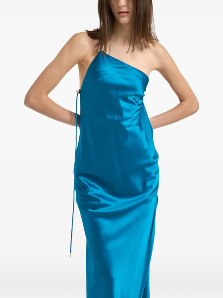  Danamé Asymmetrical-neck Maxi Dress - Blue 