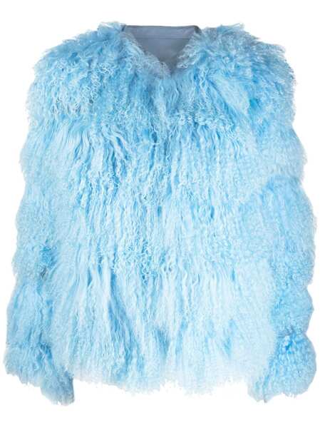  Dancassab Collarless Quilted Jacket - Blue 