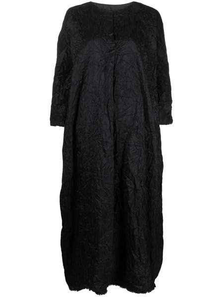  Daniela Gregis Crinkled Silk Midi Dress - Black 