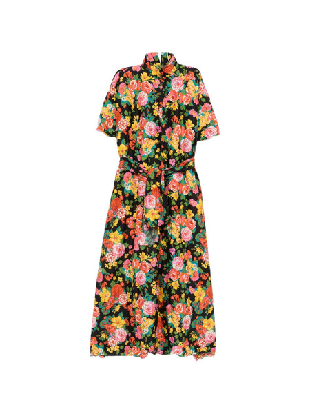  Daniela Gregis Floral-print Midi Dress - Black 