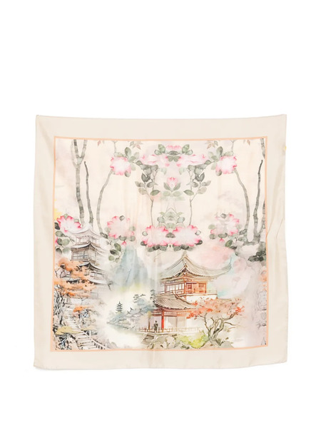  D'aniello Floral Print Scarf - Neutrals 