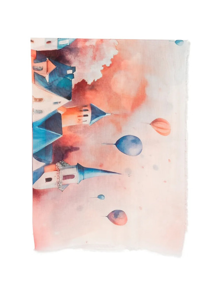  D'aniello Frayed-edges Printed Scarf - Pink 