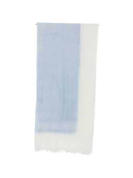  D'aniello Fringed Colour Block Scarf - Blue 