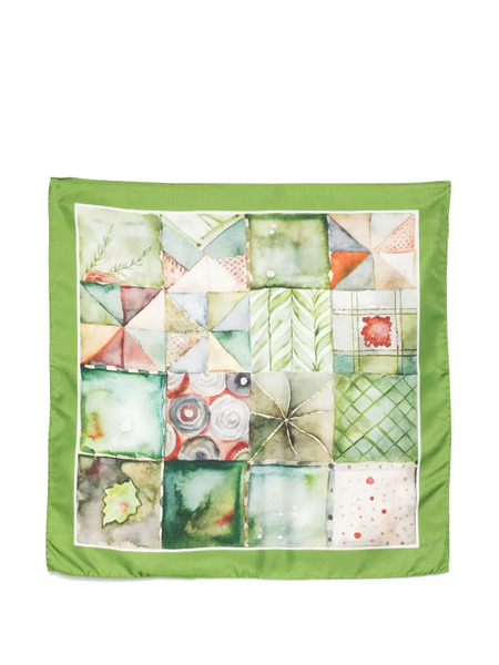  D'aniello Patterned Silk Scarf - Green 