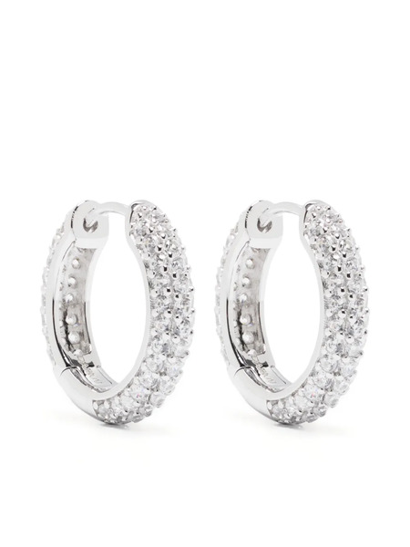  Darkai Pavé Crystal Hoop Earrings - Silver 