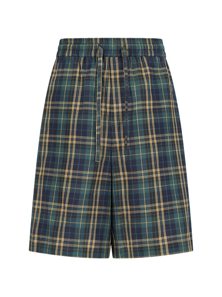  Darkpark Brad Japanese-check Shorts - Blue 