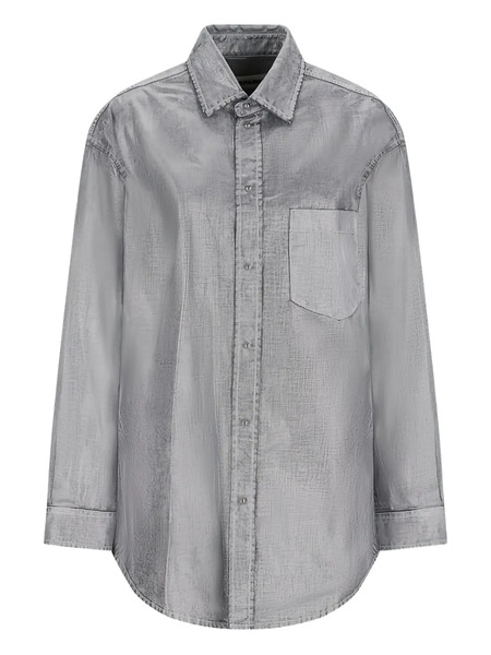  Darkpark Denim-effect Collared Shirt - Grey 