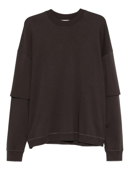  Darkpark Double-layered Crew-neck Sweatshirt - Brown 
