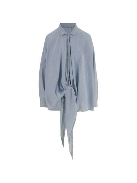  Darkpark Knotted Cotton Shirt - Blue 