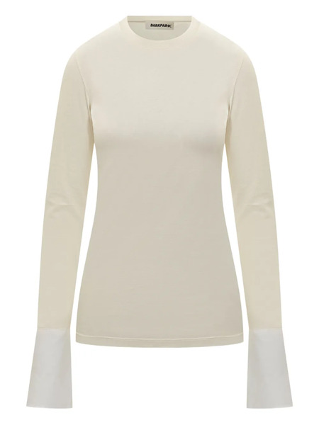  Darkpark Nora Contrast-cuff T-shirt - Neutrals 