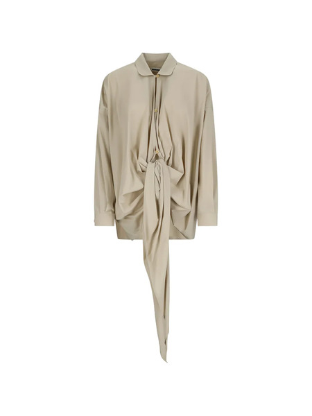  Darkpark Romy Tie-fastening Draped Shirt - Neutrals 