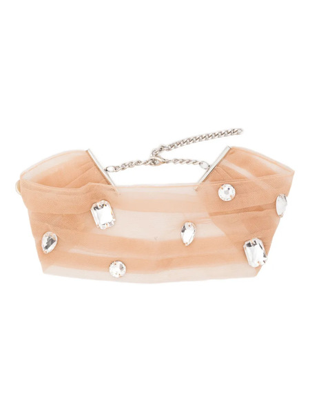  David Koma Crystal-embellished Choker Necklace - Neutrals 