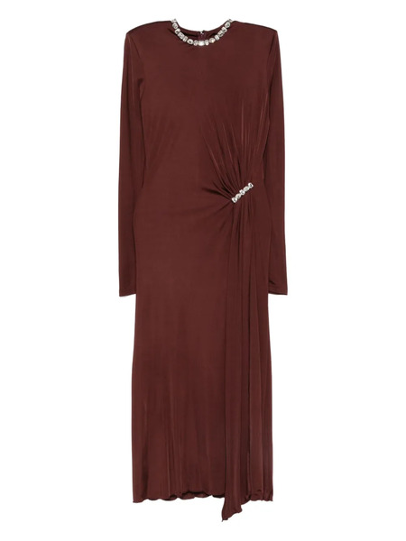  David Koma Crystal-embellished Draped Dress - Red 