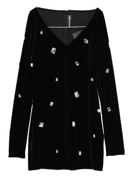  David Koma Crystal-embellished V-neck Dress - Black 