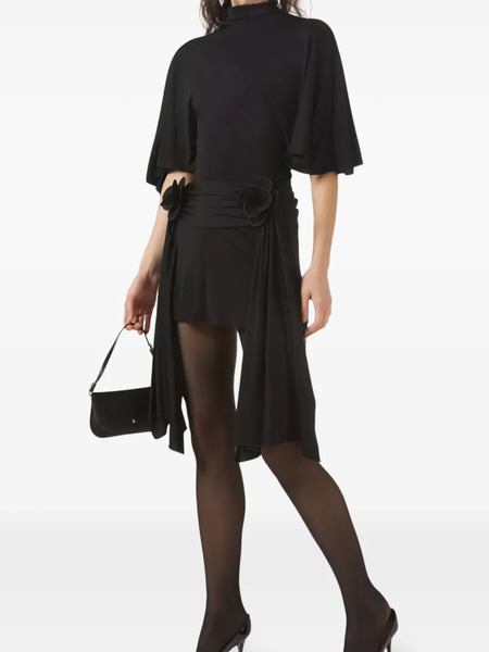  David Koma 3d Lace Flower Jersey Mini Dress - Black 