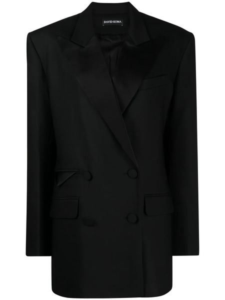  David Koma Double-breasted Tuxedo Blazer - Black 