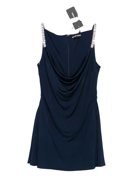  David Koma Embellished-strap Draped Dress - Blue 