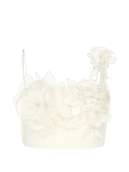  David Koma Floral Appliqué Top - Neutrals 