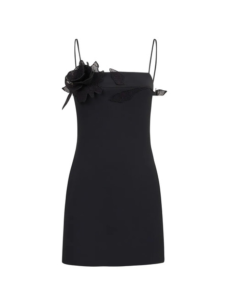  David Koma Lace Rose Mini Dress - Black 