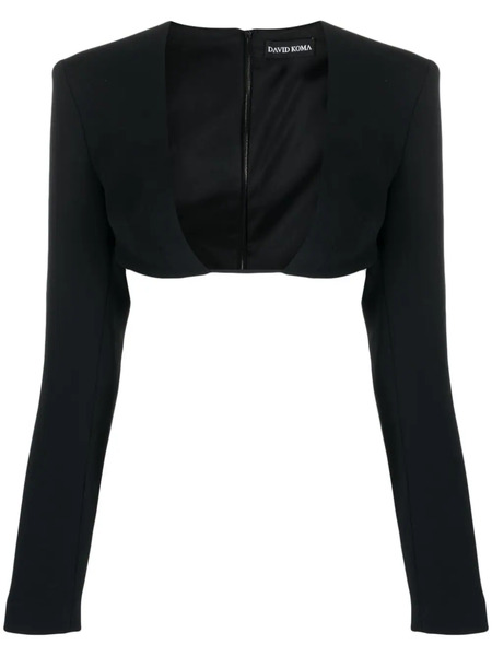  David Koma Plunging-neck Crop Top - Black 