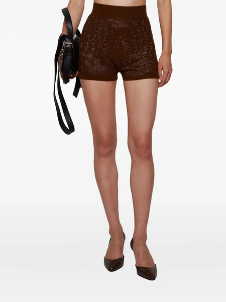  David Koma Rhinestone-embellished Shorts - Brown 