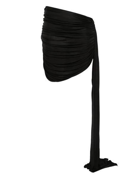 David Koma Ruched Asymmetric Mini Skirt - Black 