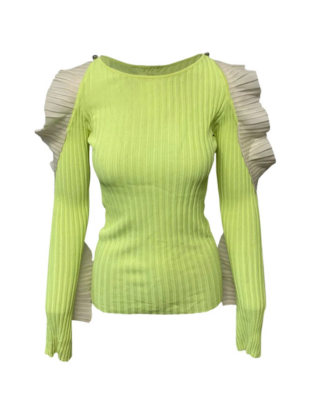  David Koma Ruffled Knitted Top - Green 