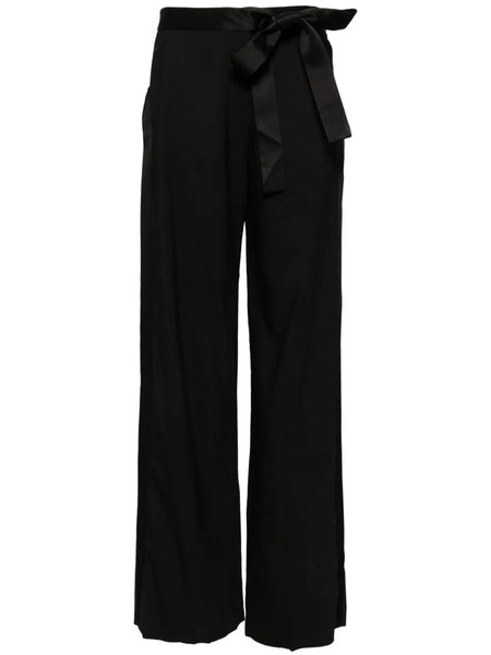  David Koma Satin Bow Wide-leg Trousers - Black 