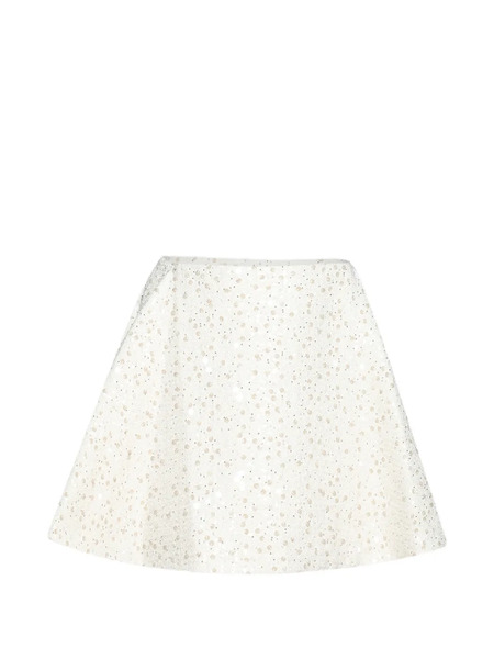  David Koma Sequin Bouclé A-line Mini Skirt - White 