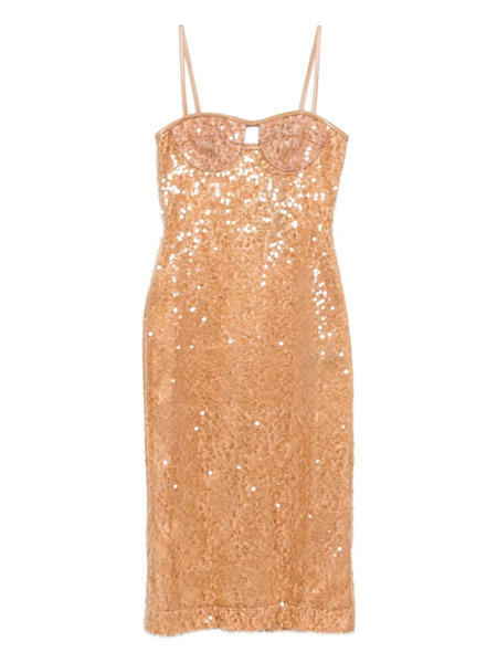  David Koma Sequin-embellished Midi Dress - Brown 