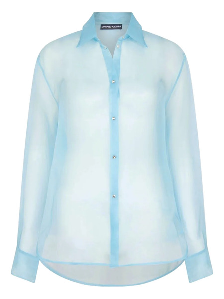  David Koma Silk Shirt - Blue 