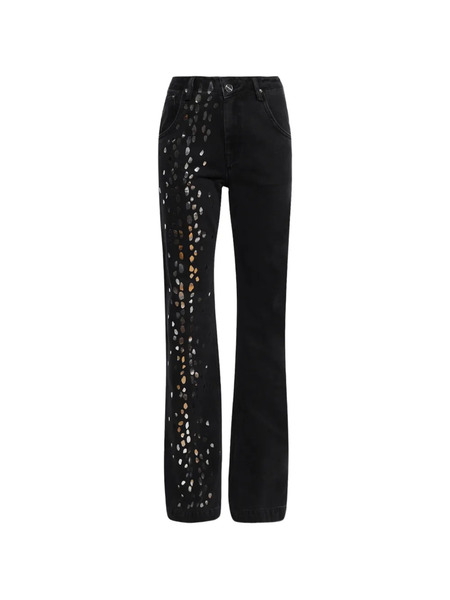  David Koma Speckled Foil Jeans - Black 