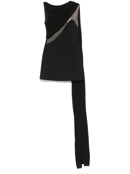  David Koma Tulle-insert Draped Mini Dress - Black 