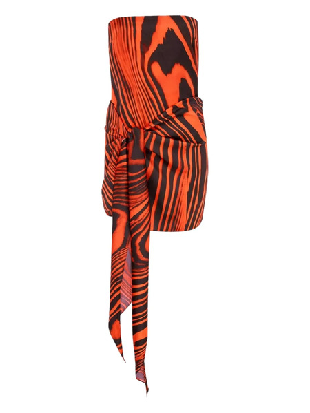  David Koma Zebra-print Tie-detail Minidress - Red 