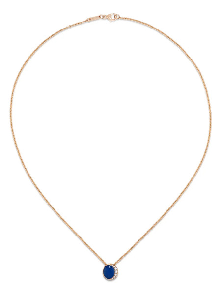 David Morris 18k Rose Gold Fortuna Agate And Diamond Necklace 