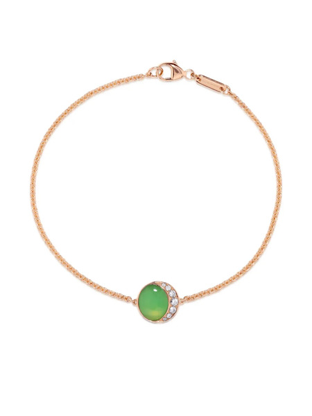  David Morris 18k Rose Gold Fortuna Chrysoprase And Diamond Bracelet 