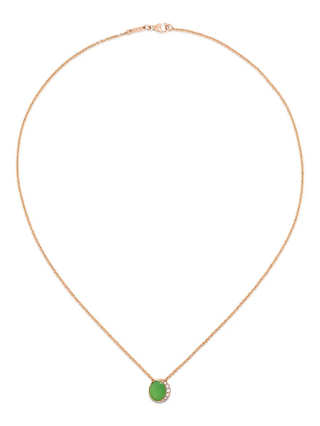  David Morris 18k Rose Gold Fortuna Chrysoprase Necklace - Green 