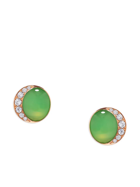  David Morris 18k Rose Gold Fortuna Round-shape Diamond-embellishment Earrings 