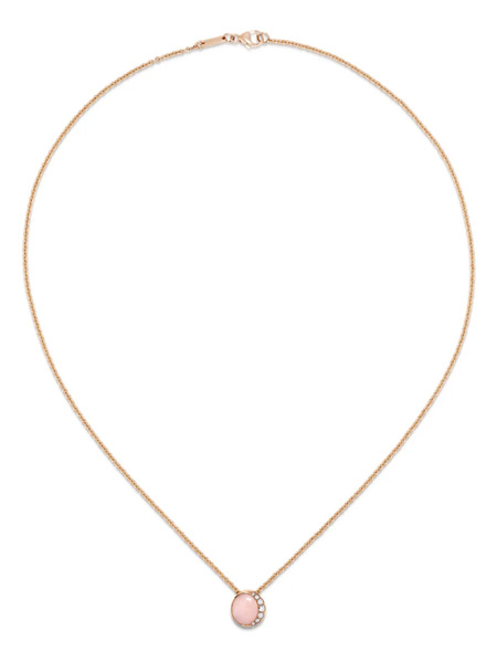  David Morris 18k Rose Gold Opal And Diamond Necklace - Pink 