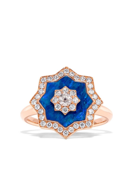  David Morris 18kt Rose Gold Astra Diamond And Opal Ring 