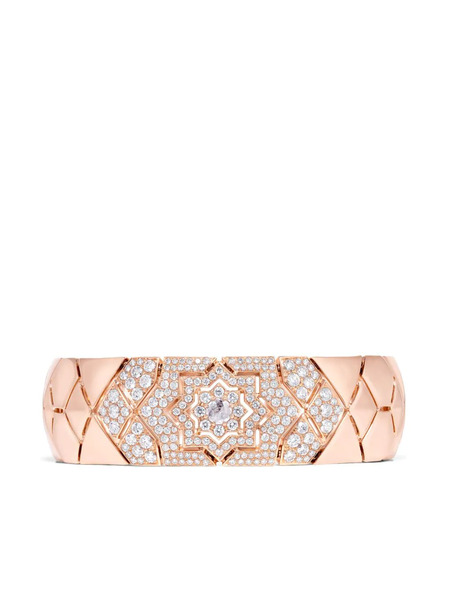  David Morris 18kt Rose Gold Astra Diamond Cuff Bracelet - Pink 