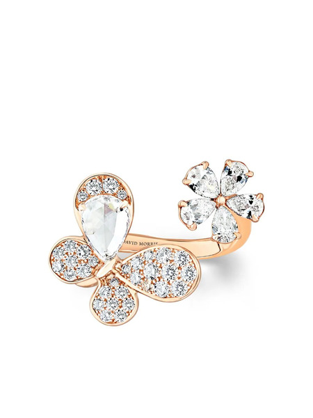  David Morris 18kt Rose Gold Pixie Diamond Ring - Pink 