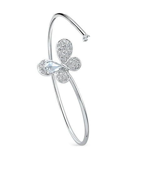  David Morris 18kt White Gold Pixie Diamond Bangle - Silver 