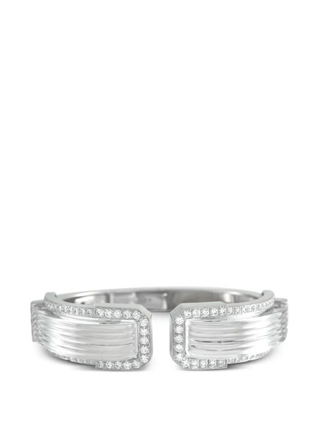  David Webb Diamond Cuff Bracelet - Silver 
