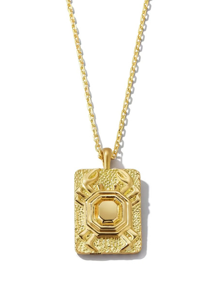  David Webb 18k Yellow Gold And Platinum Cancer-zodiac Diamond Necklace 