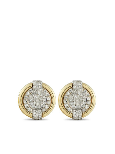  David Webb 18k Yellow Gold Diamond Earrings 
